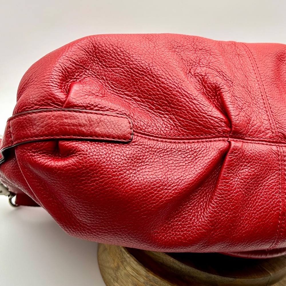 TIGNANELLO Red Pebble Leather Large 3 Way Convertible Satchel/Crossbody Bag EUC - Picture 10 of 13